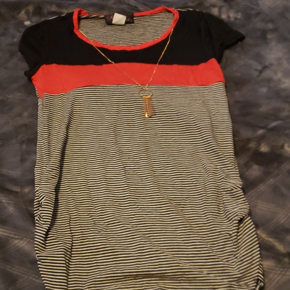 Dress t shirt with attached necklace